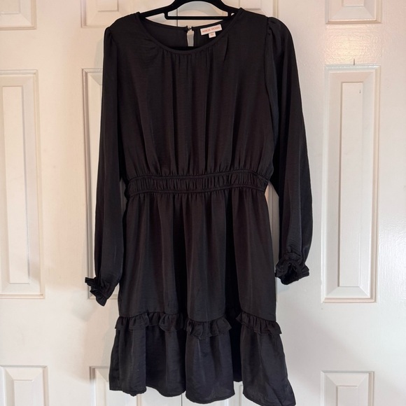 Knox Rose Black Long Sleeve Ruffle Hem Dress - Picture 5 of 6